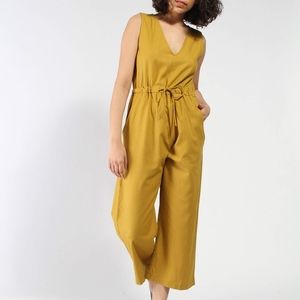 ALI GOLDEN Silk Noil SLIT-BACK JUMPER - sunflower